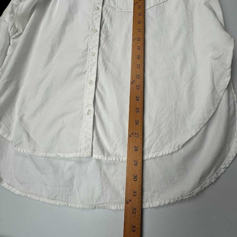 Maeve Anthropologie Top Womens Medium White Button Up Long Sleeve Preppy Career - Picture 10 of 12